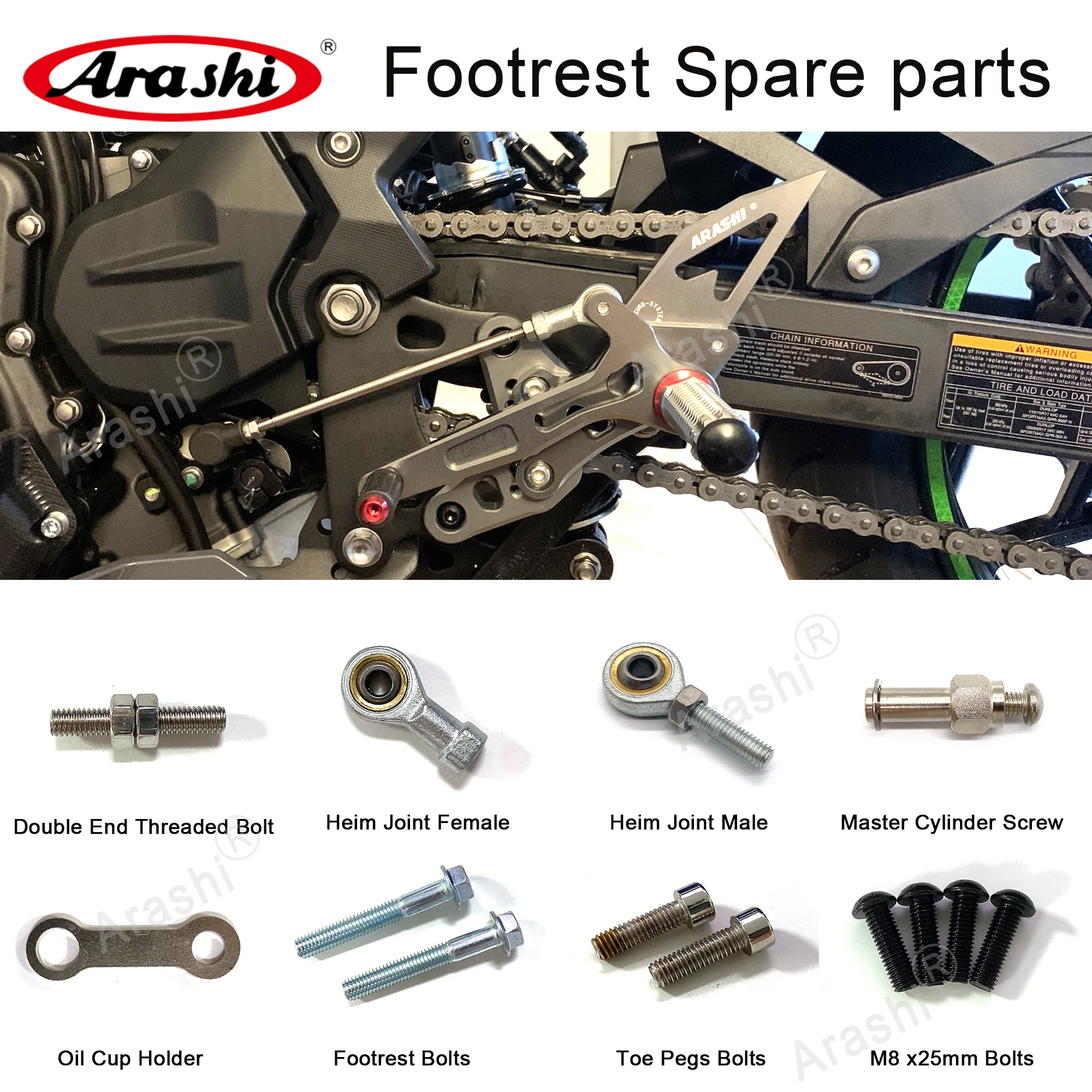 arashi apoio para os pés do freio do cilindro mestre suporte de montagem parafusos de parafuso luz de freio titular acessórios espaçador mola