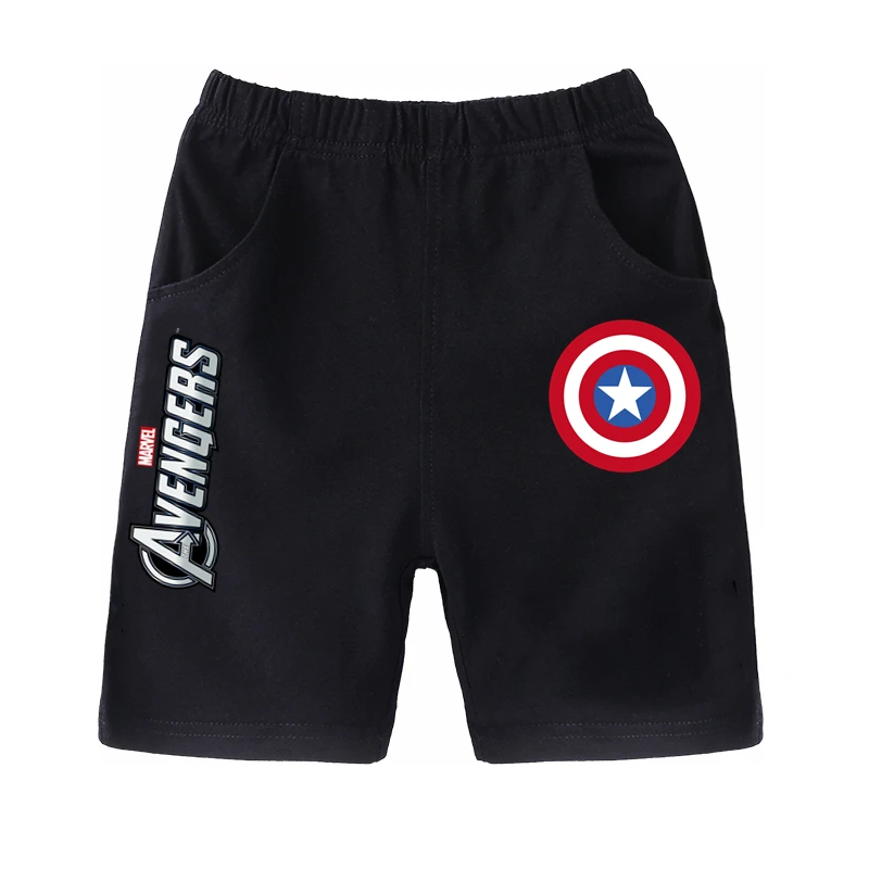 Disney Marvel Boy Captain America Short Summer Girl Shorts Children student Kids Beach Sports Pants cotton | Детская одежда и