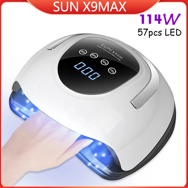 

SUN X9 MAX UV LED Nail Dryer 114W Gel Polish Curing Lamp with Motion Sense LCD Display Quick Dry UV Lamp For Nails Manicure Tool