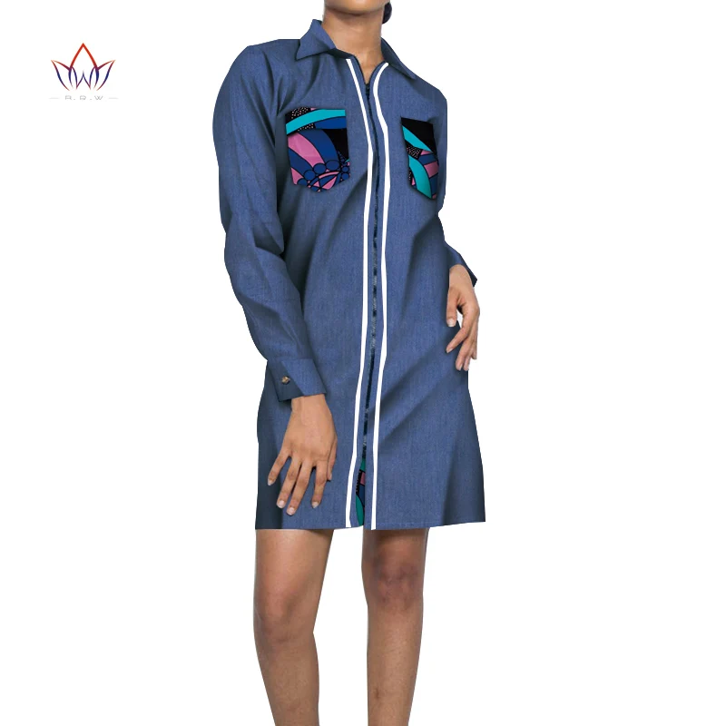 

Africa Women Loose shirt Dresses Turn Down Casual Ladies Office Shirt Dresses 2019 Spring Long Sleeve Dresses Vestidos WY5153