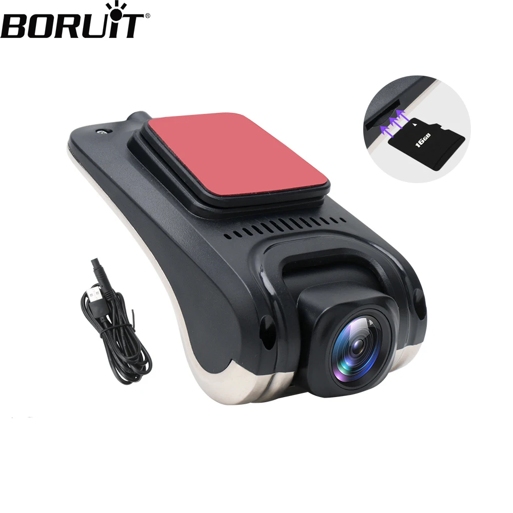 

BORUiT USB ADAS Car DVR Camera Full HD 720P Driving Video Recorder Camera GPS Tracking Night Vision Dash Cam For Android System