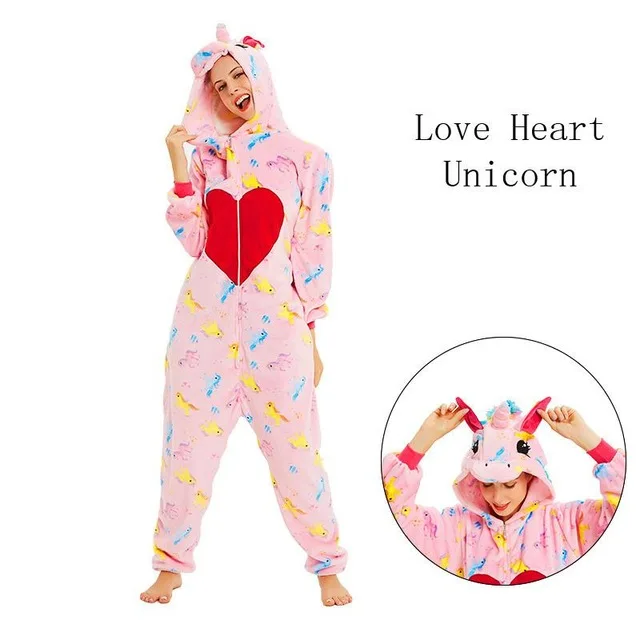 Кингуруми BIKIRUB/пижамы для взрослых; Женская фланелевая одежда для сна; унисекс; милый пижамный комплект с единорогом и стежком; детская пижама с капюшоном