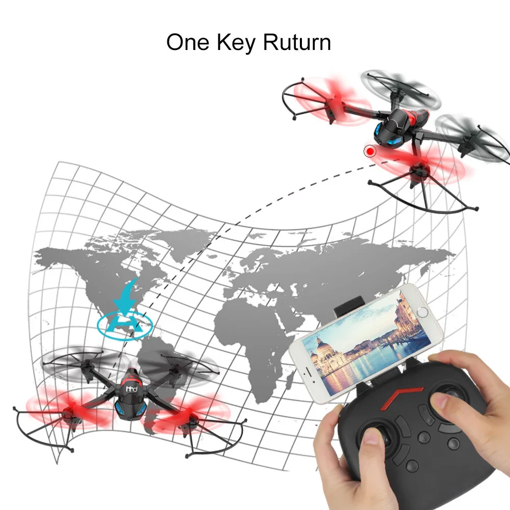 Рыболовный Дрон технология 2,4G 6-осевой Wi-Fi FPV Дрон 0.3MP Камера землю на открытом воздухе-jump 3 режима собрать деформации pgytech посадочная площадка для