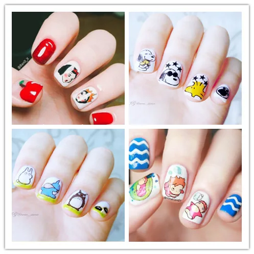 

Newest 5sheet 15type Japanese and Korean Watermark Sticker Princess Nail Sticker Nail Ornaments