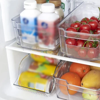 

Rectangle Transparent Food Storage Box Plastic Refrigerator Preservation Crisper Lunch Box Kitchen Sorting Container Box