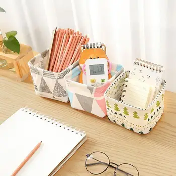 

Multifunctional Foldable Desktop Storage Basket Cute Small Table Storage Basket Sundries Storage Bag Cosmetics Storage Box