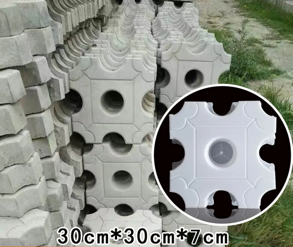 Цемент старый кирпич квадратной формы Сад Путь делая кирпичная форма 3D резьба противоскользящие бетонные пластиковые формы для керамической плитки 30x30x7 см