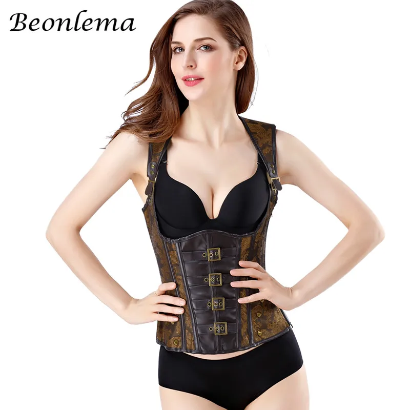 Beonlema Underbust стимпанк женская блуза винтажная готическая одежда шнуровка из искусственной кожи лиф женский моделирующий ремень сексуальные корсеты