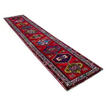 

84x382 Cm Red Handmade Boho Runner Rugs-3x12 Ft