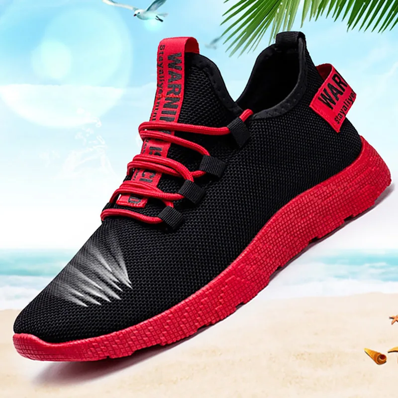 Men's shoes Sports shoes Running Air mesh Breathable Sturdy Sole Summer men's sneakers Light weight Nonslip Male footwear