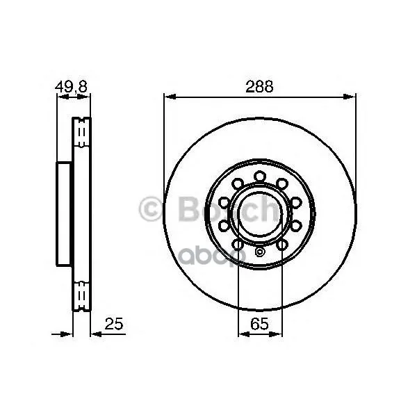Диск Тормозной Передний Skoda Octavia(1z_, 5e_), Vw Golf V-Vii 0986479088 Bosch арт. 0986479088