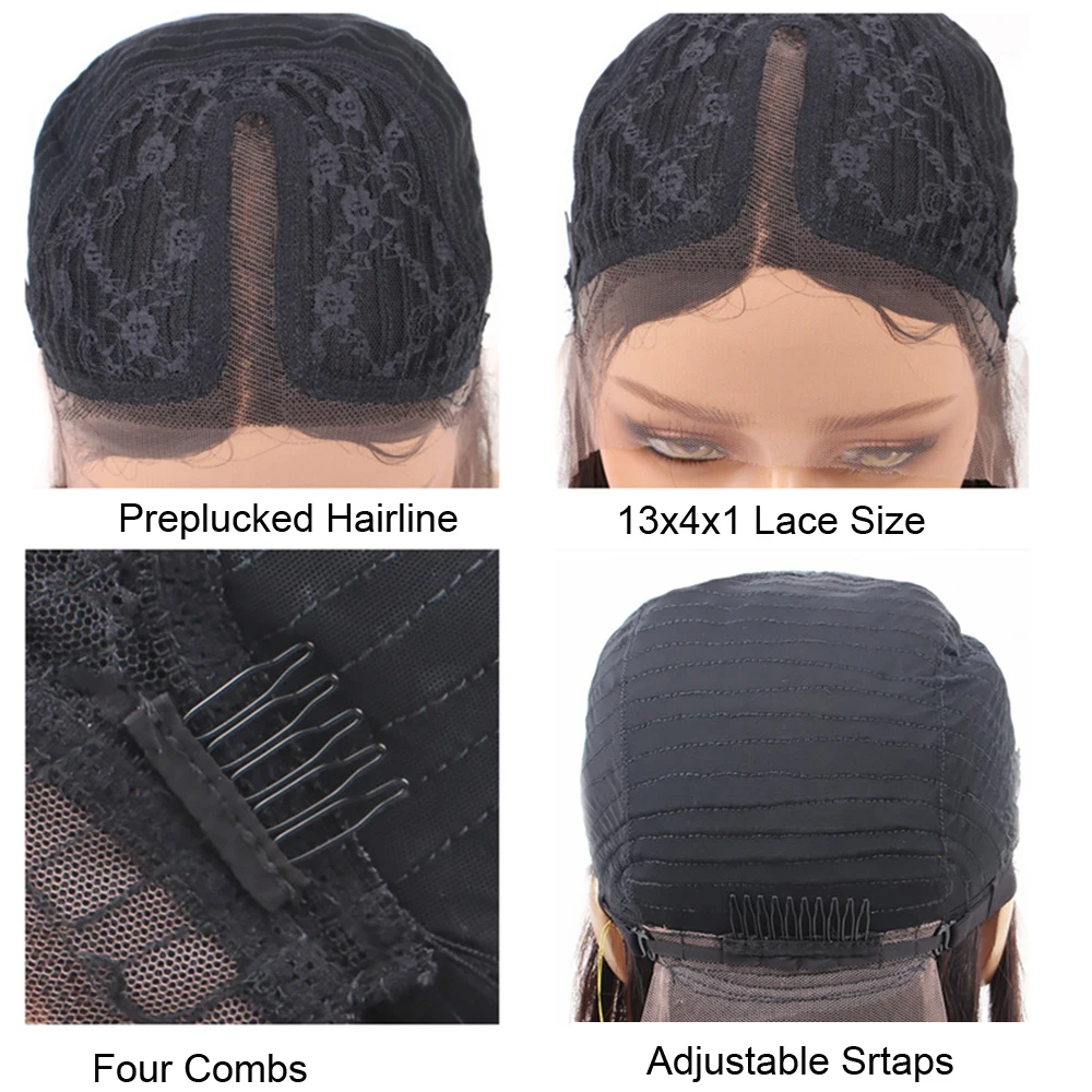 Transparent Body Wave Lace Frontal 13*4*1 Human Hair Wig Preplucked T part Long Length Hair Extensions 26 28inch 180% Density