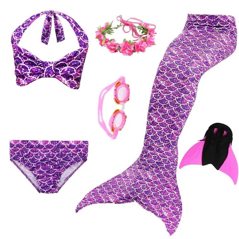 Hot-Children-Swimming-Mermaid-Tails-With-Monofin-Costume-Girls-Kids-Swimsuit-Ariel-Swimmable-Mermaid-Tail-for(9)