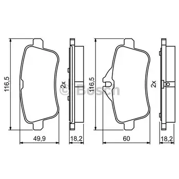 

Brake pads MERCEDES GL X166/ML W166 rear BOSCH 09864954