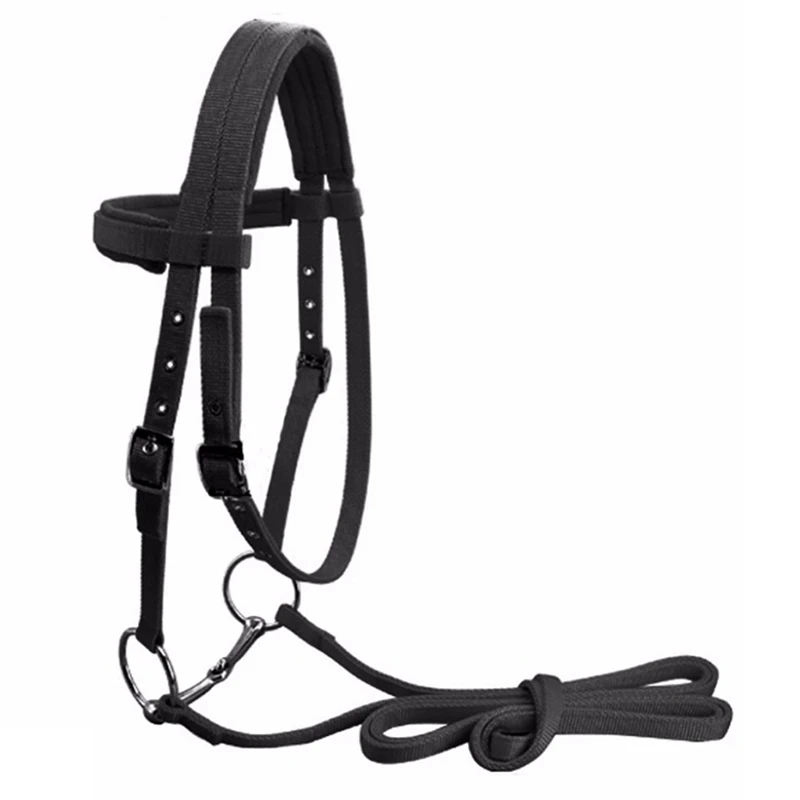 

Adjustable Horse Riding Equipment Halter Horse Bridle with Bit and Rein Belt for Horse Equestrian Accessories Soft Thicken Large