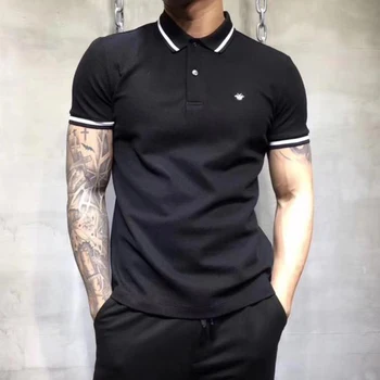 

DUYOU brand Men Polo Stretchy Pique Contrast Polo Shirts Breathable Mesh Structure Short Sleeves Camiseta Masculina DY5865