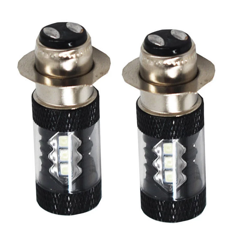 For Yamaha 2pcs LED Headlight Bulb 80W Blue For Raptor 125 250 660R 700R YFM660R Bear Tracker Bruin Grizzly