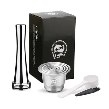 

Nespresso Reusable Coffee Capsule Stainless Steel Refillable Filters Espresso Cup Fit for Inissia & Pixie Coffee Maker Machine