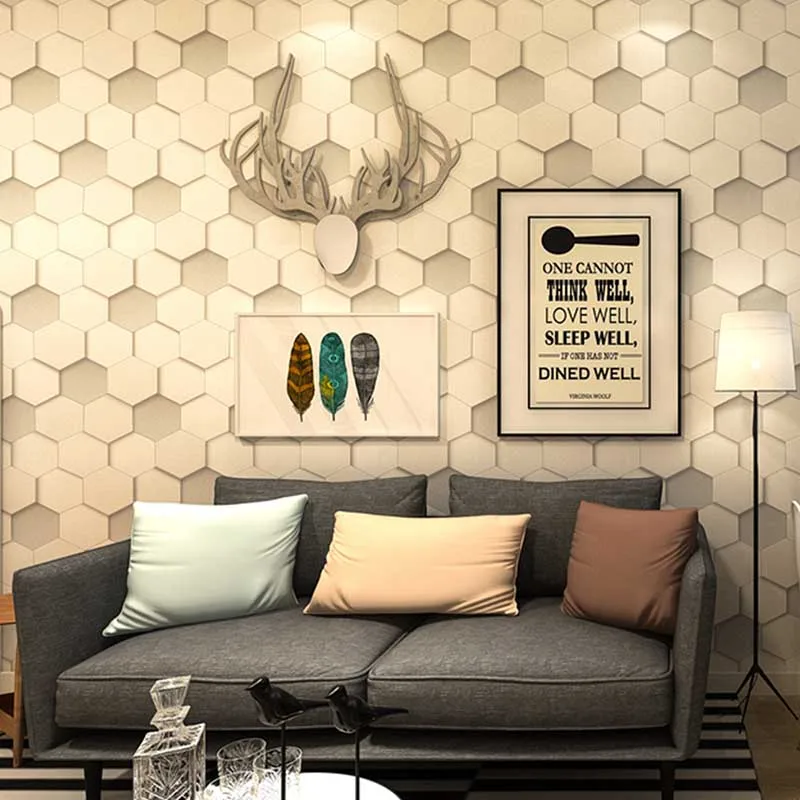 

Nordic Wallpapers 3D Abstract Geometric Honeycomb Pattern Bar Cafe Background Self Adhesive PVC Wall Paper Unique Gifts