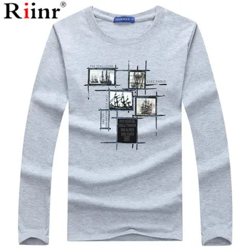 

Riinr 2020 New Spring Hot Creative Print Long Sleeve Tee Shirt Casual Men Large Size Clothes Men T-Shirt O-neck Cotton 5XL