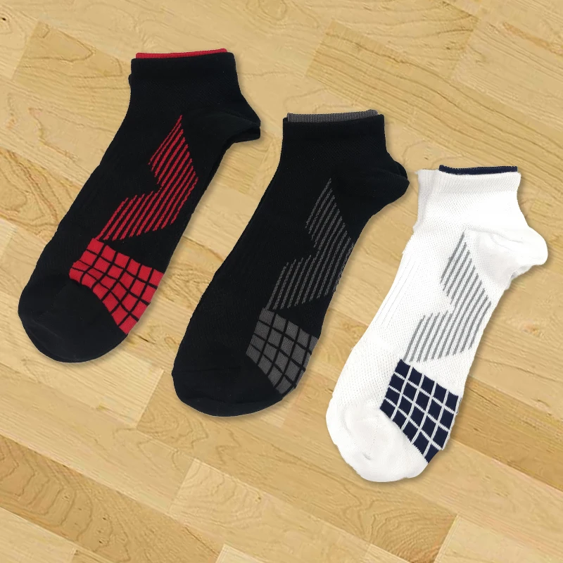 

Hot Sale 3 pairs Men's short boat socks high quality men's socks polyester breathable casual cotton random color socks for men