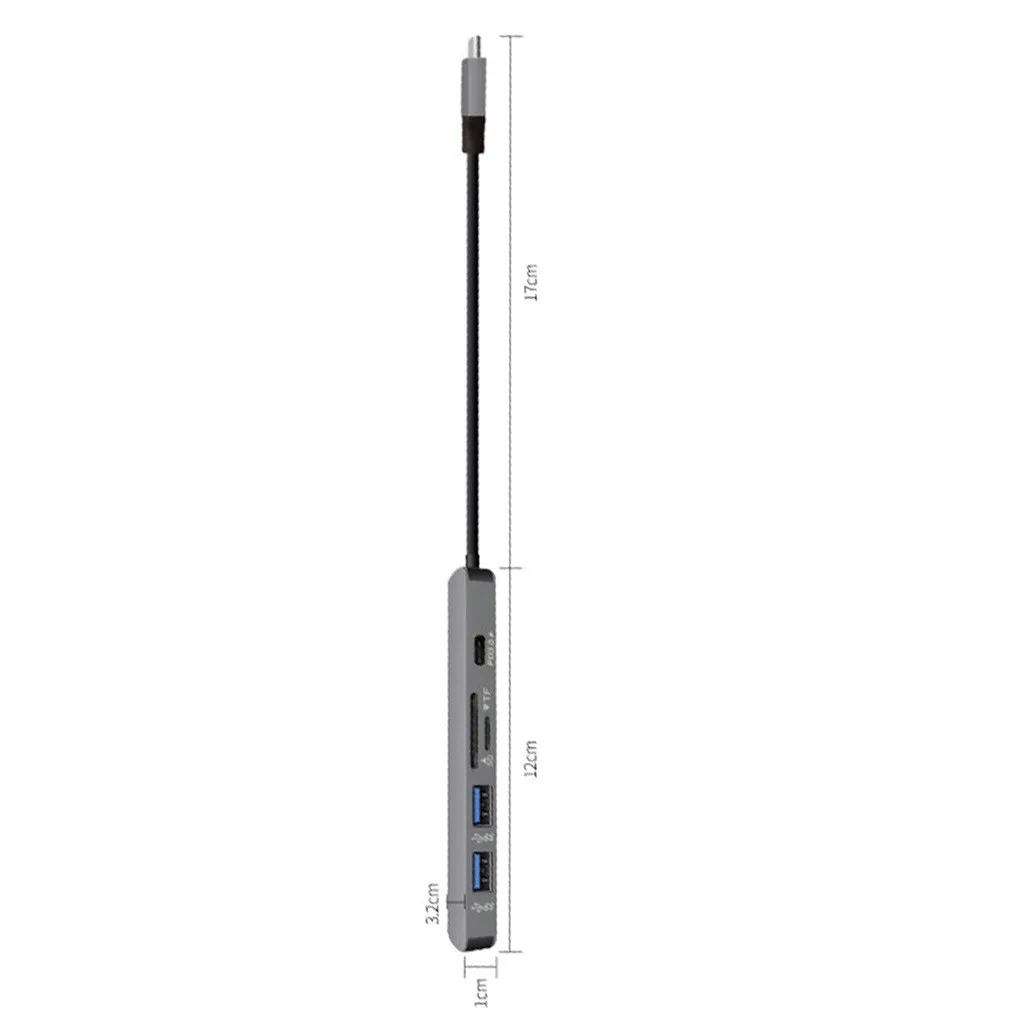 OMESHIN периферийное устройство компьютера концентратор type-C USB 3,0 до 4K HDMI USB 3,0 SD TF кардридер 6в1 концентратор адаптер для ПК