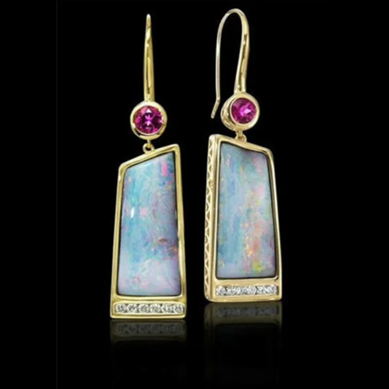 Женские винтажные серьги подвески DoreenBeads разноцветные геометрические