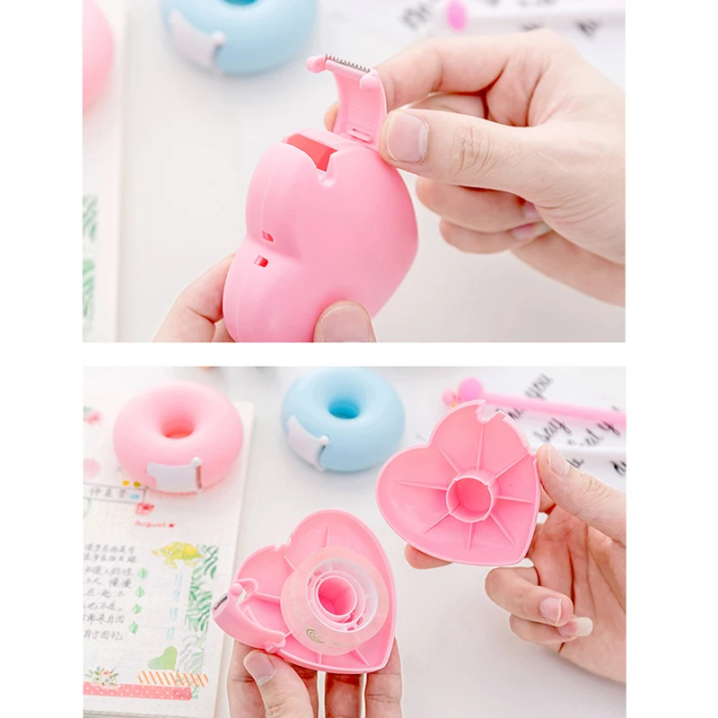 Kawaii корейские Канцтовары пончик диспенсер клейкой ленты безопасный резак для