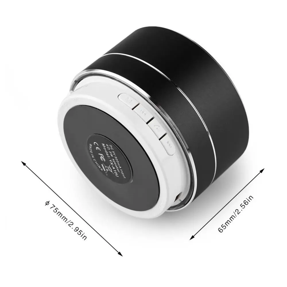 Portable Mini Metal Steel Speaker Wireless Smart Led Super Bass Speaker TF card function