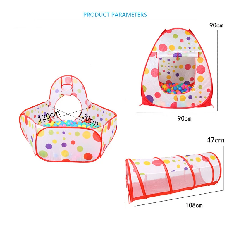 Folding Baby Toys Ball Pool Portable Baby Tent House Crawling Tunnel Ocean  Indoor Outdoor Games Kids Tent Playing House
