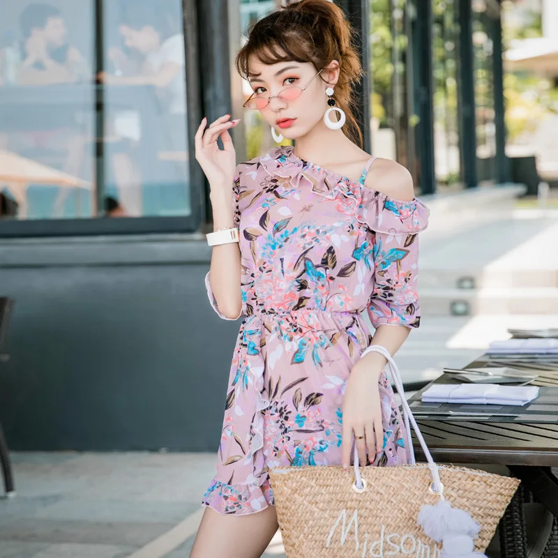 

2018 New Style Hot Springs Swimwear Fashion Sexy Underwire Push up Small Bust Skirt Bikini Bathing Suit Women's