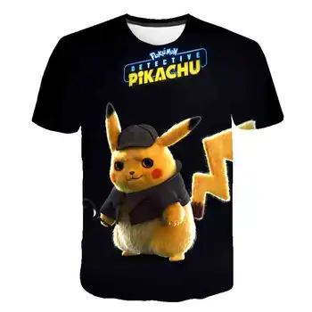 

Summer Short sleeve T-shirt Children's 2020 new funny pokemon Pikachu kids 3D printed Anime O-collar T-shirt boys girls tops