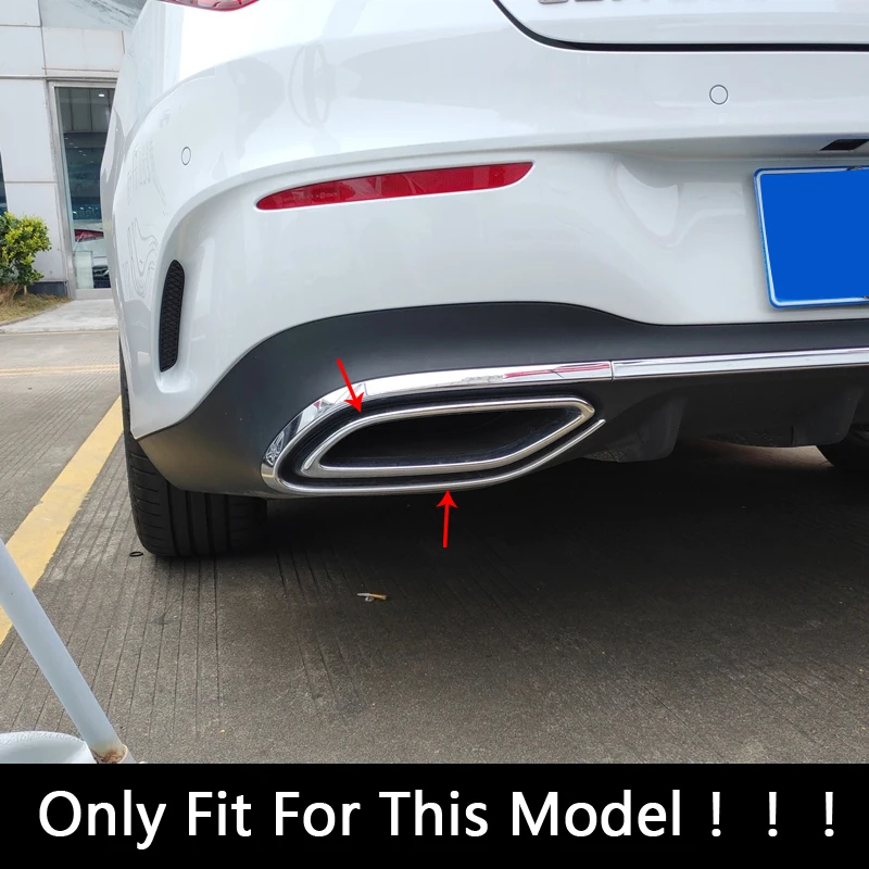 Car Styling Stainless Steel Automobiles Tail Throat Stickers Cover Trim For Mercedes Benz CLA C118 Exhaust Pipe Accessories car stickers