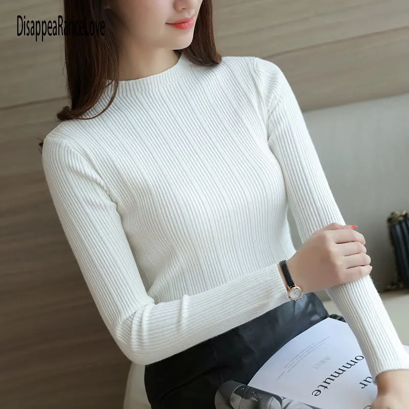 

2020 Autumn Winter Women Pullovers Sweater Knitted Korean Elasticity Casual Jumper Fashion Slim Turtleneck Warm Female Sweaters