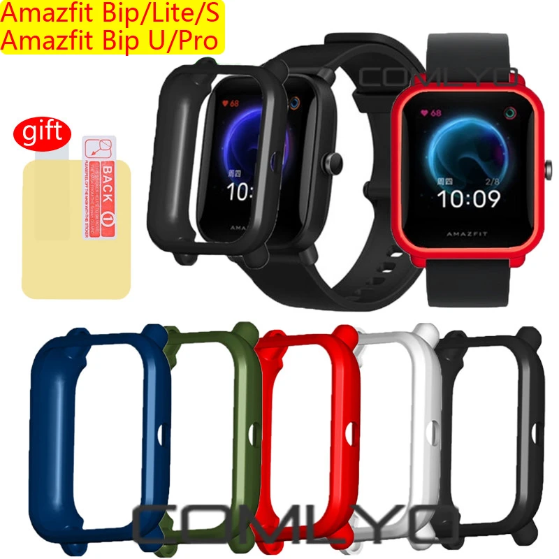 Protective Case for Amazfit Bip U PRO smartWatch Cover TPU Shell Bumper  Frame for Amazfit Bip Lite S screen Protector film|Smart Accessories| -  AliExpress
