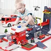 Large Size Container Truck Rail Car Racing Tracks Electronic Racing Car Toys Assemble Parking Lot Tracks for Children Gifts ► Photo 1/6