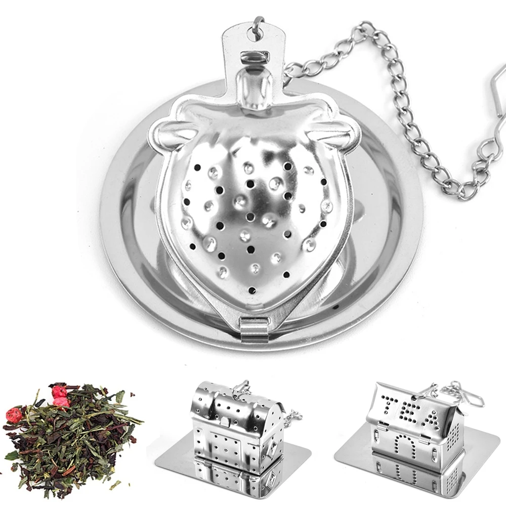 1Pc Creative Star Moon Tree Shaped Tea Infuser Stainless Steel Reusable Metal Tea Bag Filter Tea Strainer with Handle