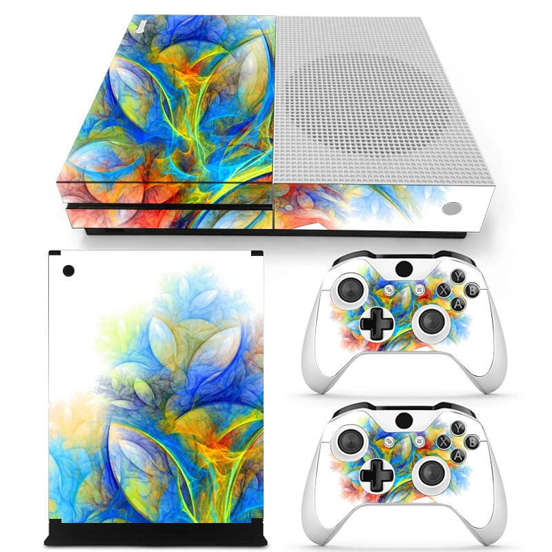 

Skin Sticker Cover with 2 Controllers DecalFor Microsoft X Box one slim Console For Gamepad