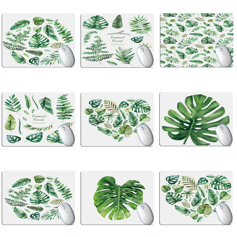 

Tropical plant computer mouse pad waterproof padded non-slip natural rubber game computer desk pad small game wrist pad