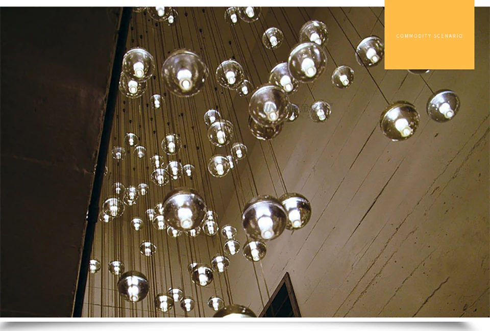 Скандинавские хрустальные шаровые люстры, освещение для гостиничного зала, гостиной, висячие лампы, подвесной светильник, люстра для кухни, светодиодная промышленная лампа