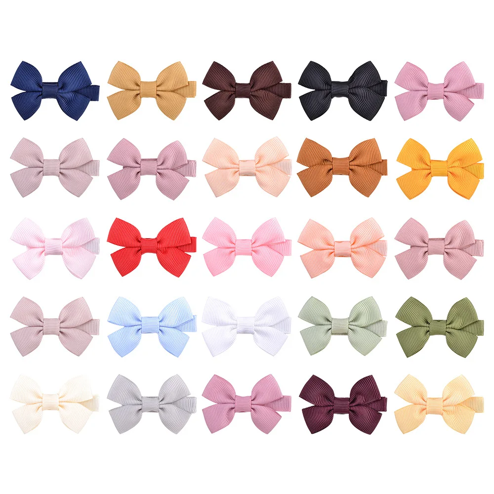 Yundfly 10pcs/lot Fashion Handmade Ribbon Bowknot Baby Bangs Hairpins DIY Children Headwear Hair Accessories Clothing Decoration baby accessories basket Baby Accessories