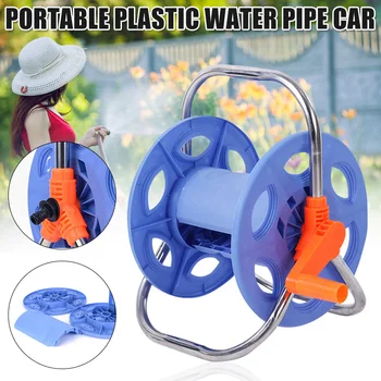 

Water Hose Reel Rust Resistant Stainless Steel Handle Portable Space Saving Tool Store Hose _WK