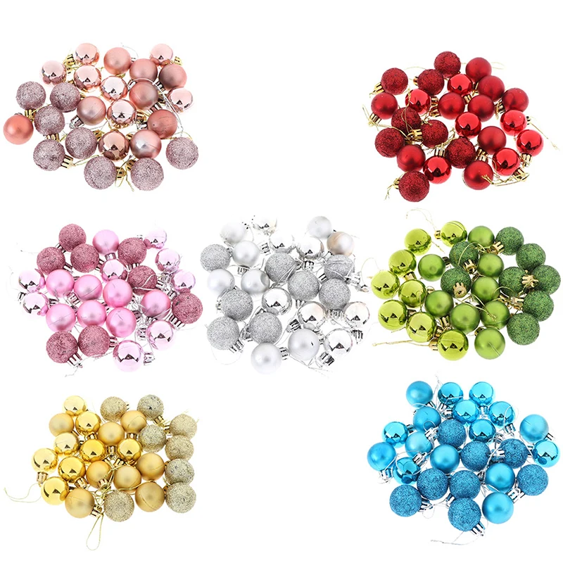 24pcs Christmas Ball Ornaments For Christmas Tree Decoration Pink White Balls For Xmas Holiday Wedding Home Party Decoration