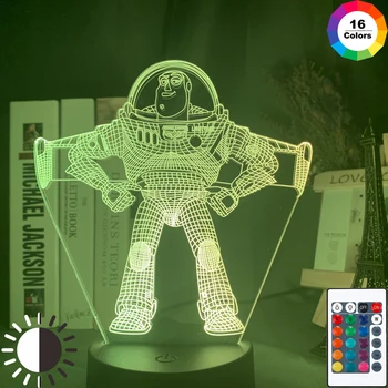 

Toy Story Buzz Lightyear Cartoon Figure 3d Illusion Lamp Hologram Light for Home Office Room Decoration Novelty Led Night Light