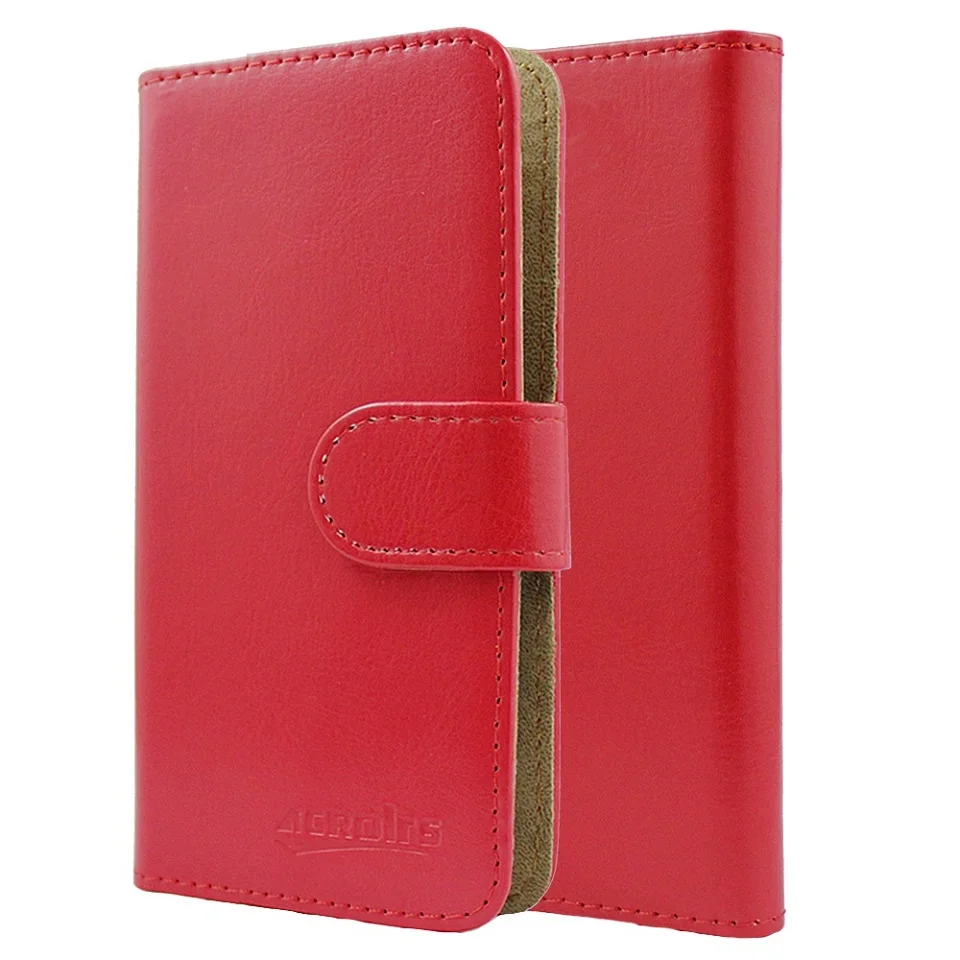 For Lenovo A1000 Case 6 Colors Flip Soft Leather Crazy Horse Phone Cover For Lenovo A 1000 Stand Function Cases Card Wallet - Цвет: Red