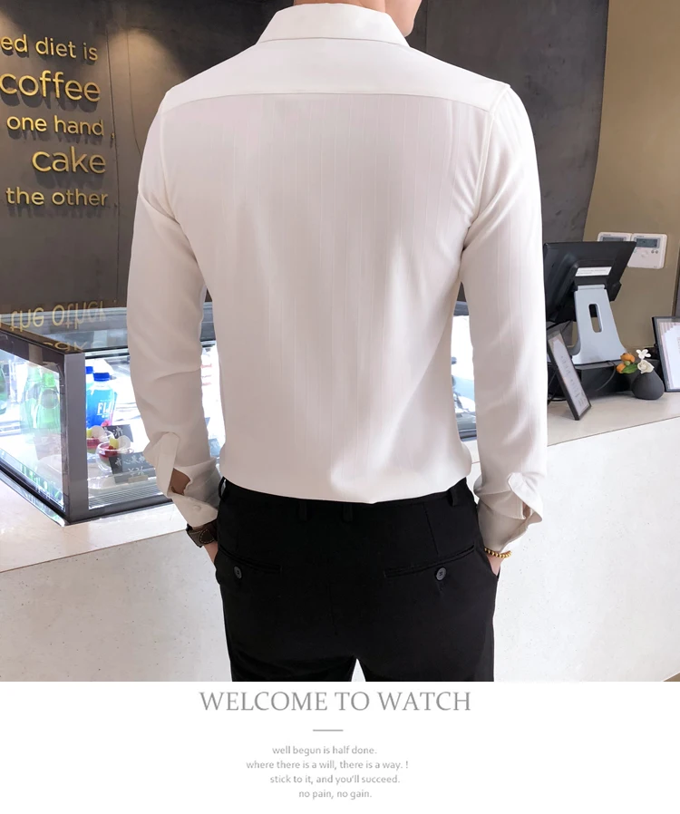 Высокое качество однотонные Цветная рубашка платье Фирменная Новинка Slim Fit Для мужчин рубашка Однотонная рубашка с длинными рукавами Для мужчин Camisa Masculina смокинг одежда