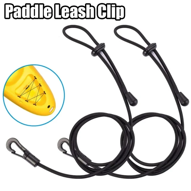 Elastic Canoe Kayak Paddle Leash Clip Rope Surfing Safety Fishing