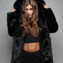 Искусственный мех, кроличий мех, воротник, для девушек, с капюшоном, уши, мультфильм, плюшевое пальто, женская зимняя шерпа, милое, кавайное пальто, длинная куртка с плюшевым мишкой