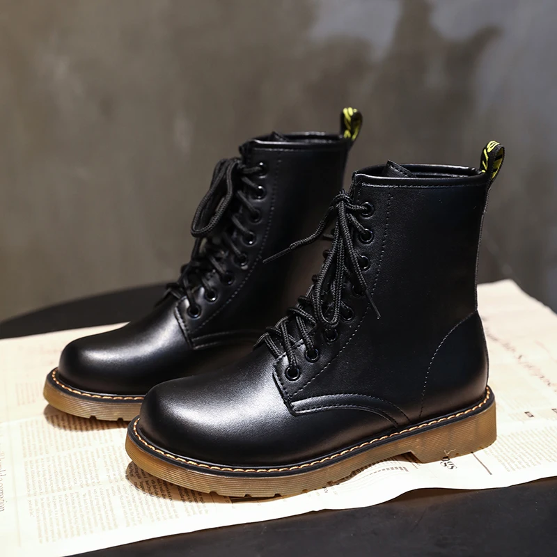 

Brand Designer Winter Shoes Women 2019 Fashion Women's Snow Boots Winter Ladies Black Leather Martin Boots Warm Shoes P093
