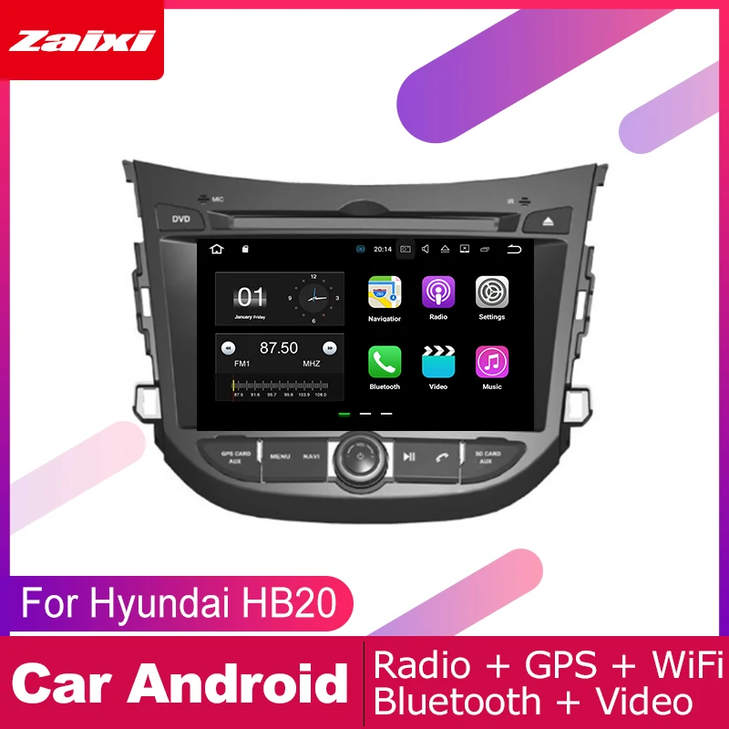 ZaiXi для hyundai HB20 2012~ автомобильное мультимедиа андроид система 2 DIN Автомобильный dvd-плеер gps-навигатор Радио Аудио WiFi